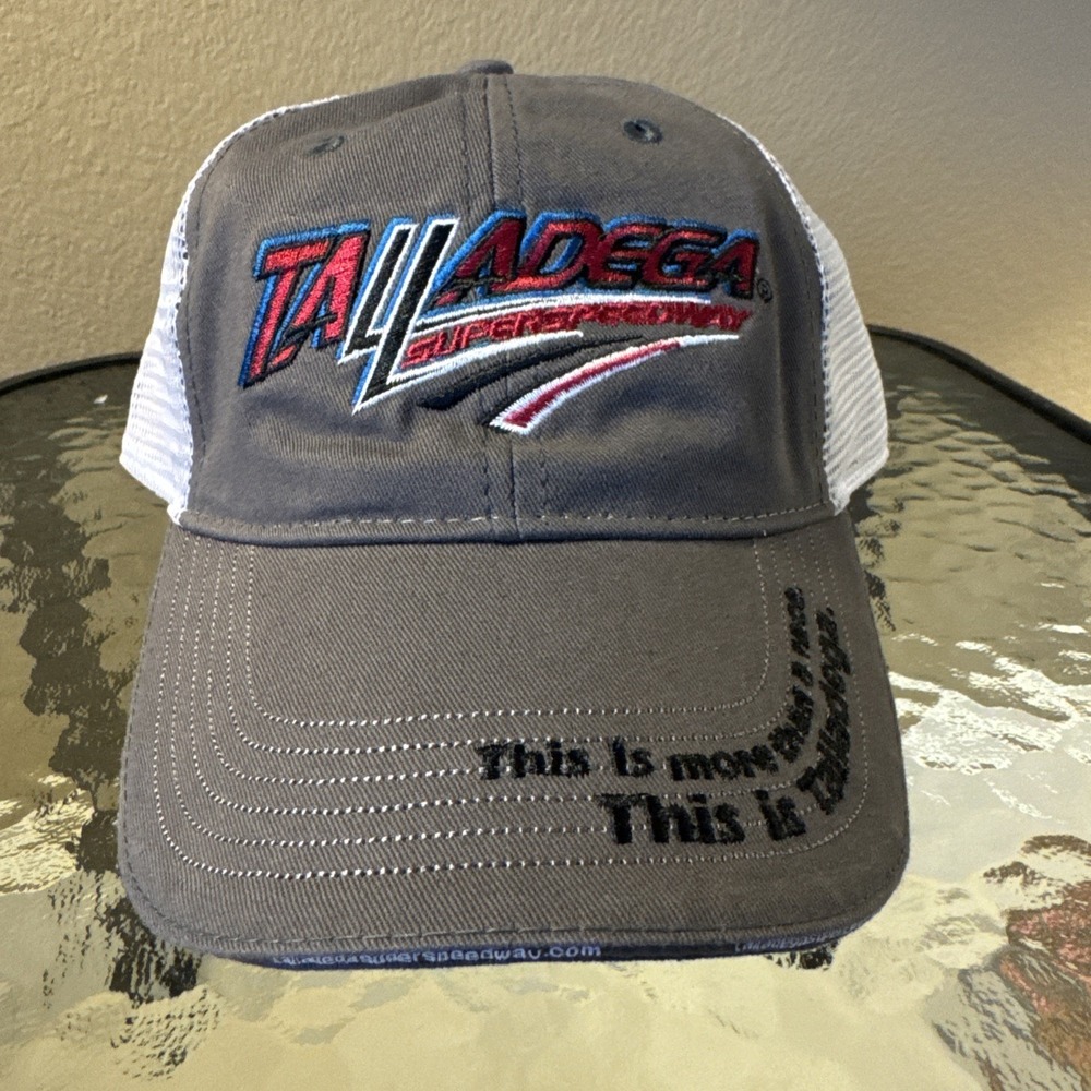 Talladega Superspeedway NLM NASCAR Cap Dad Hat Gray White New‎ Embroidered